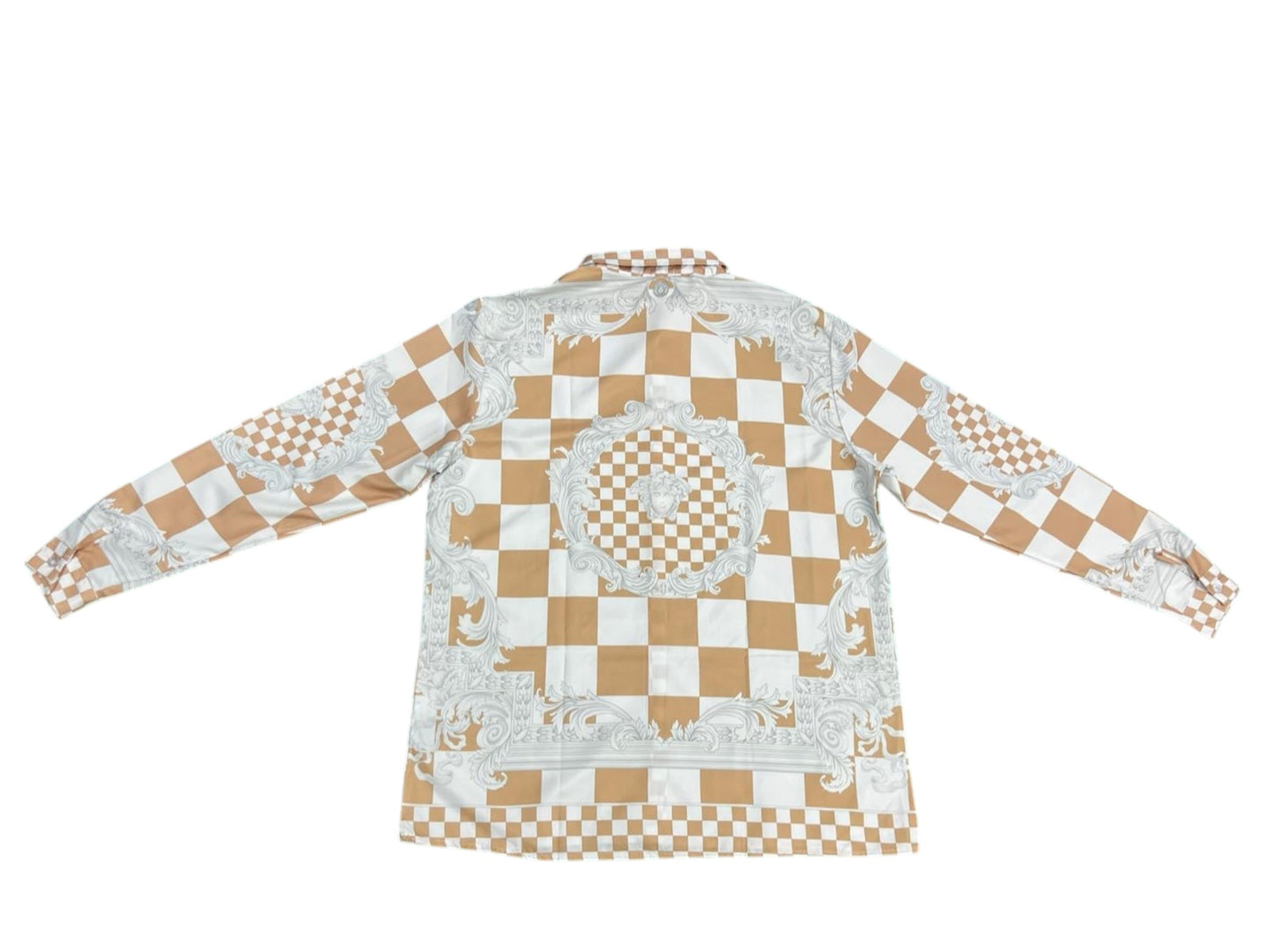 V e r s a c e checkered medusa long sleeve button up