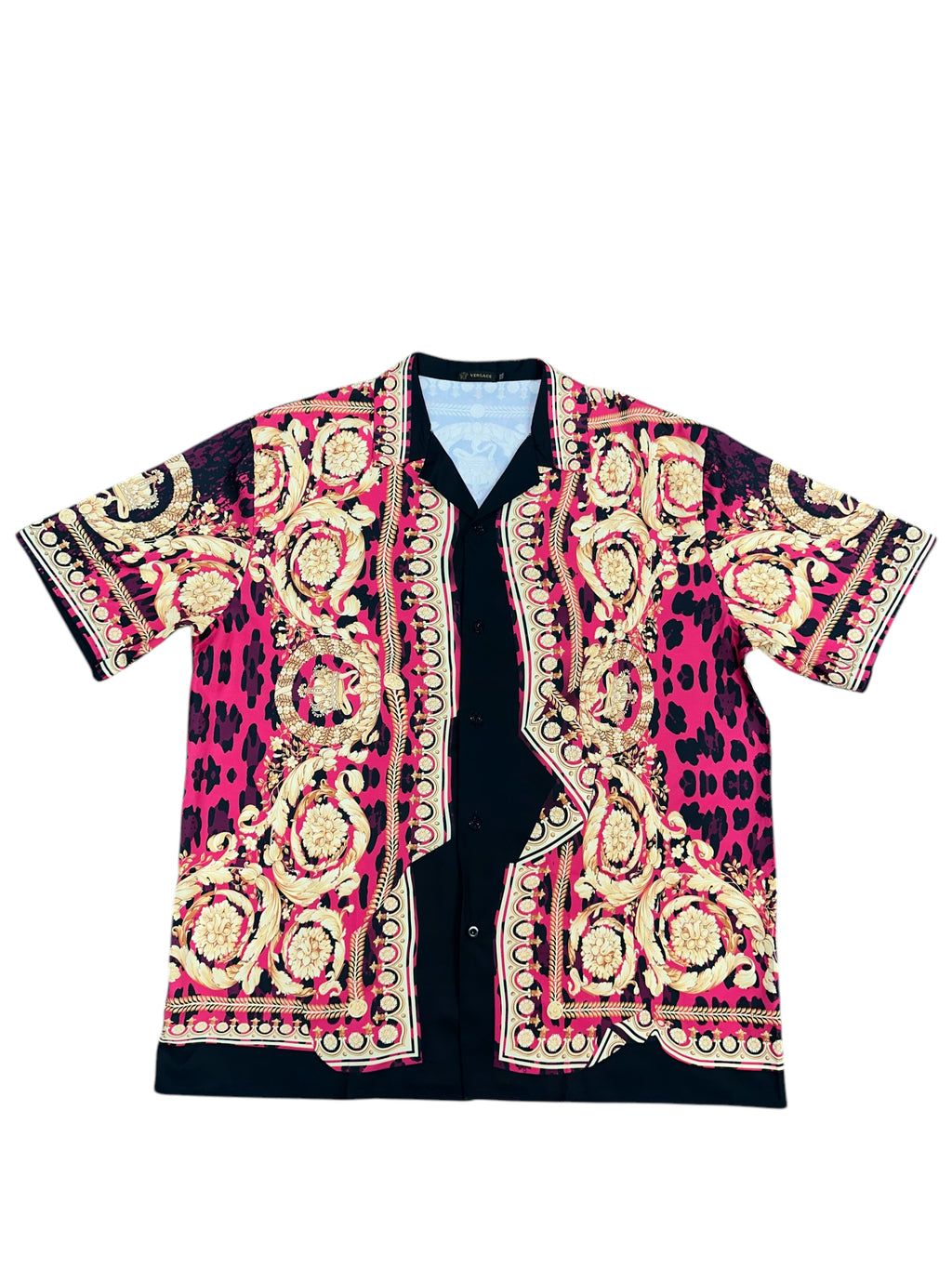 V e r s a c e cheetah short sleeve button up