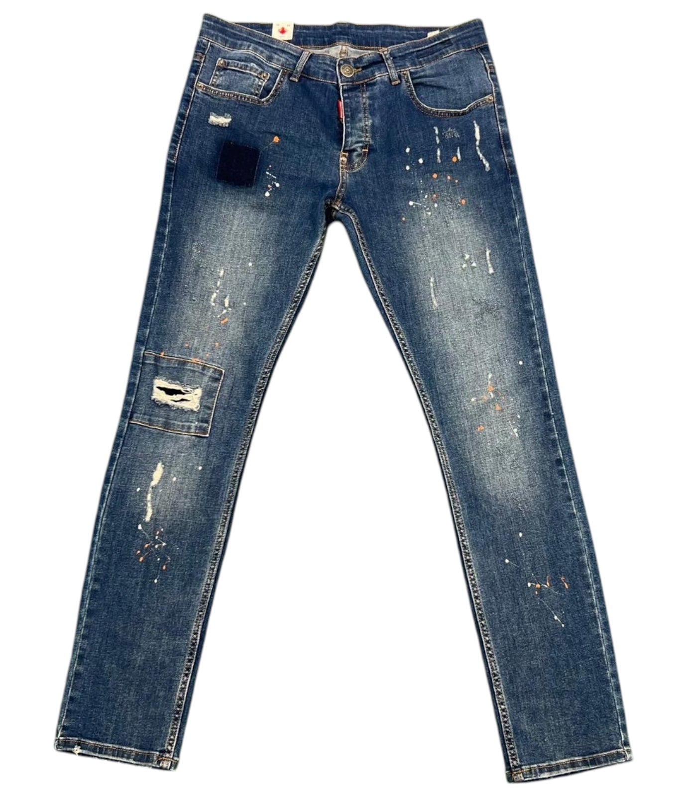 Dsquared2 Slim Dark Blue Jeans ,1964 Skinny Jeans Splatter Paint