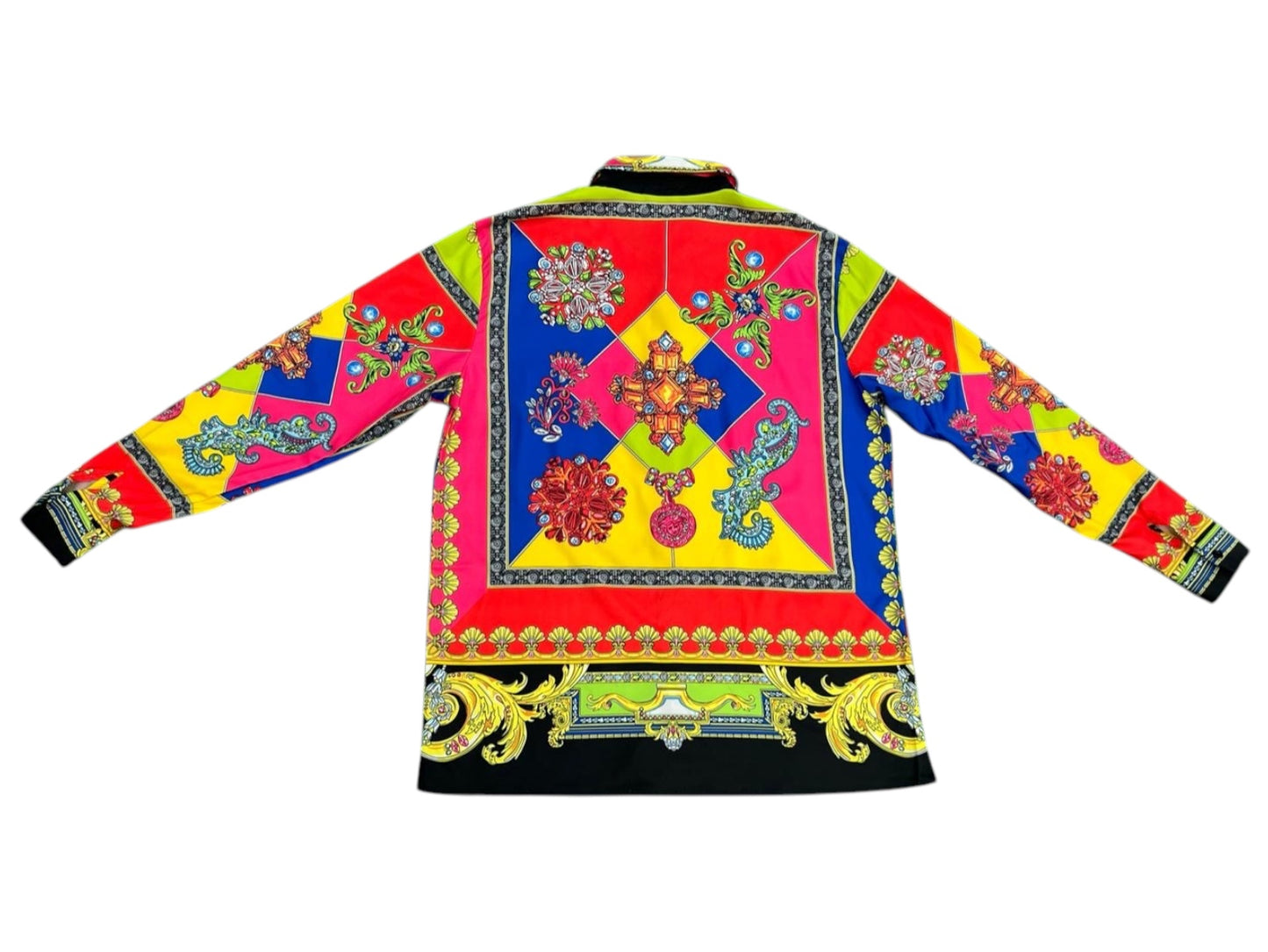 V e r s a c e colorful long sleeve button up