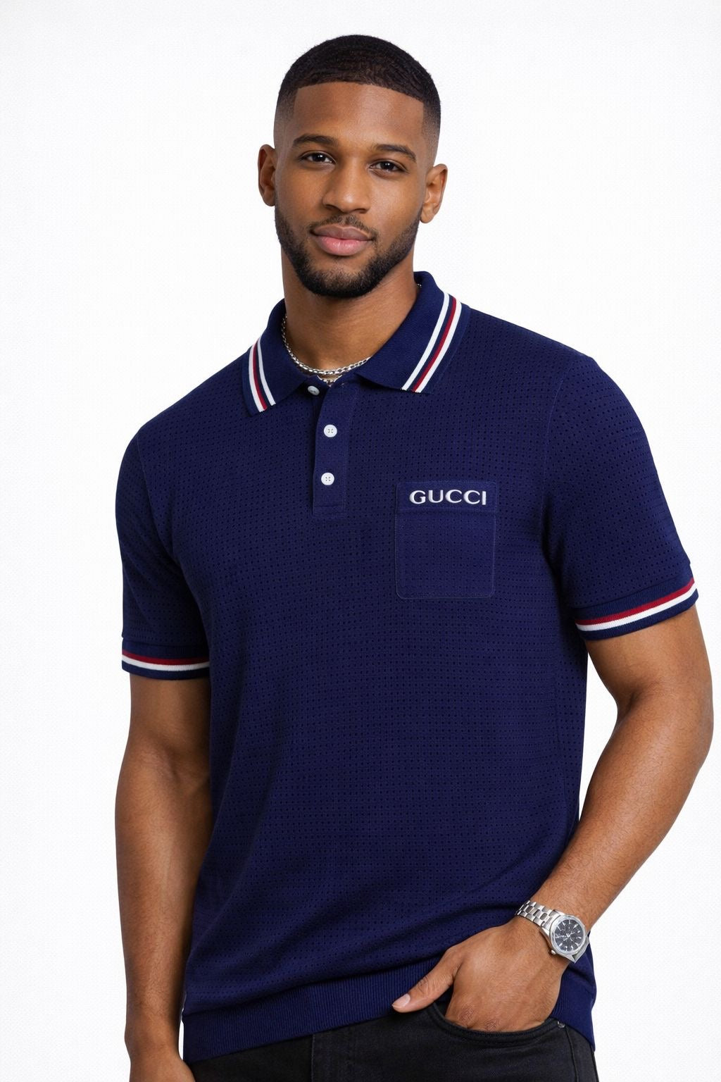 Gucci  loose knit pocket shirt