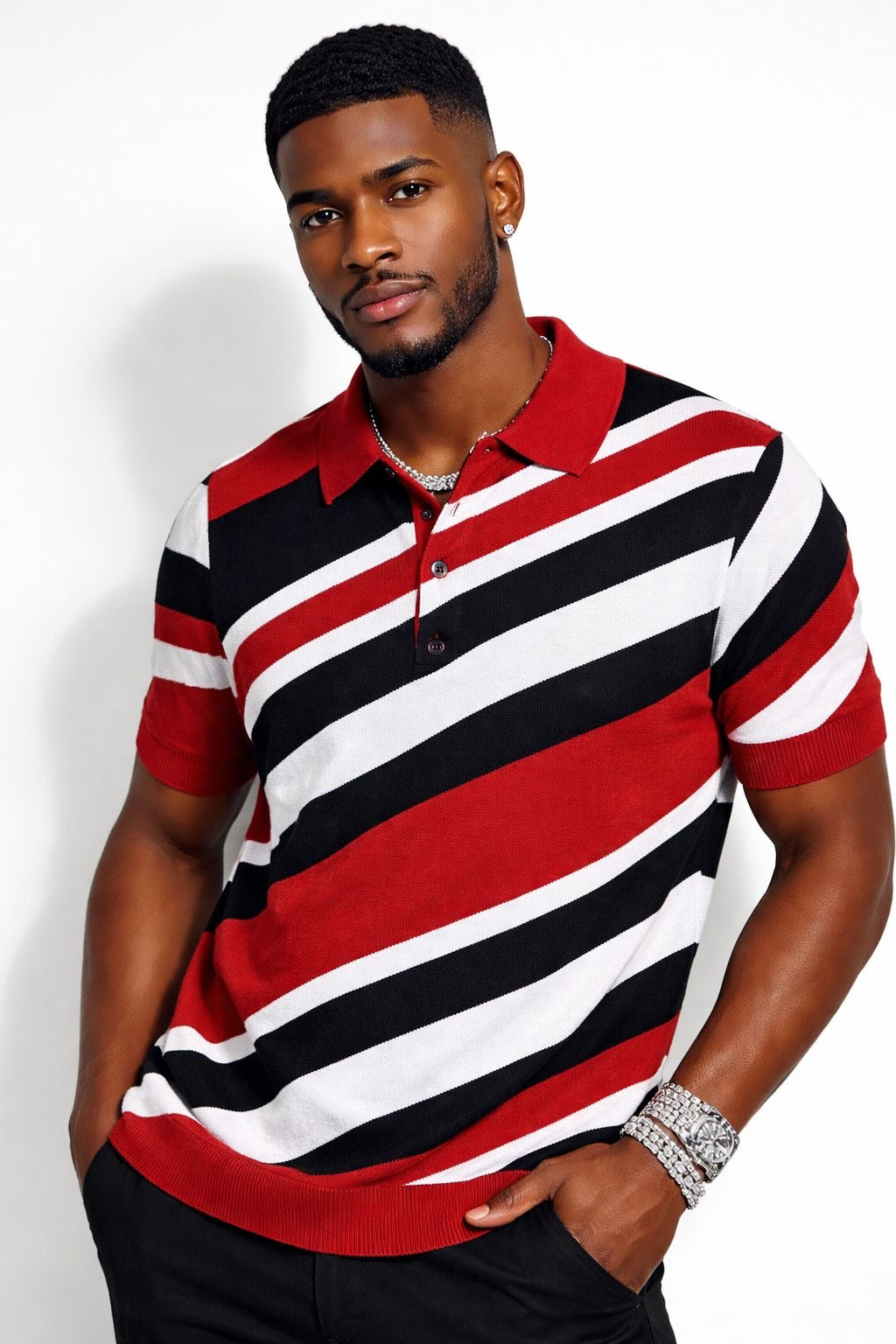 D&G Fox striped. Knit polo