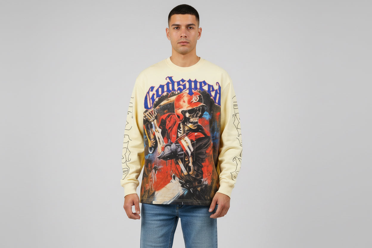 Godspeed baseball long sleeve T-shirt