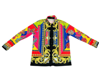 V e r s a c e colorful long sleeve button up