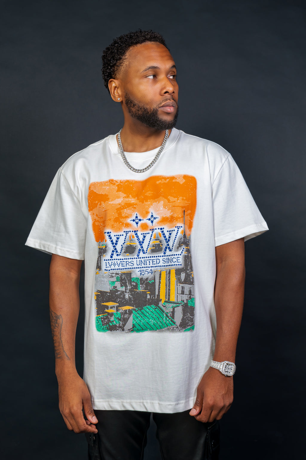 LV United since 1854 Blue Rhinestone