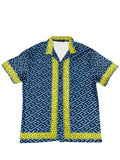 Versace Blue/Green Button Up