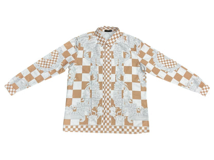 V e r s a c e checkered medusa long sleeve button up