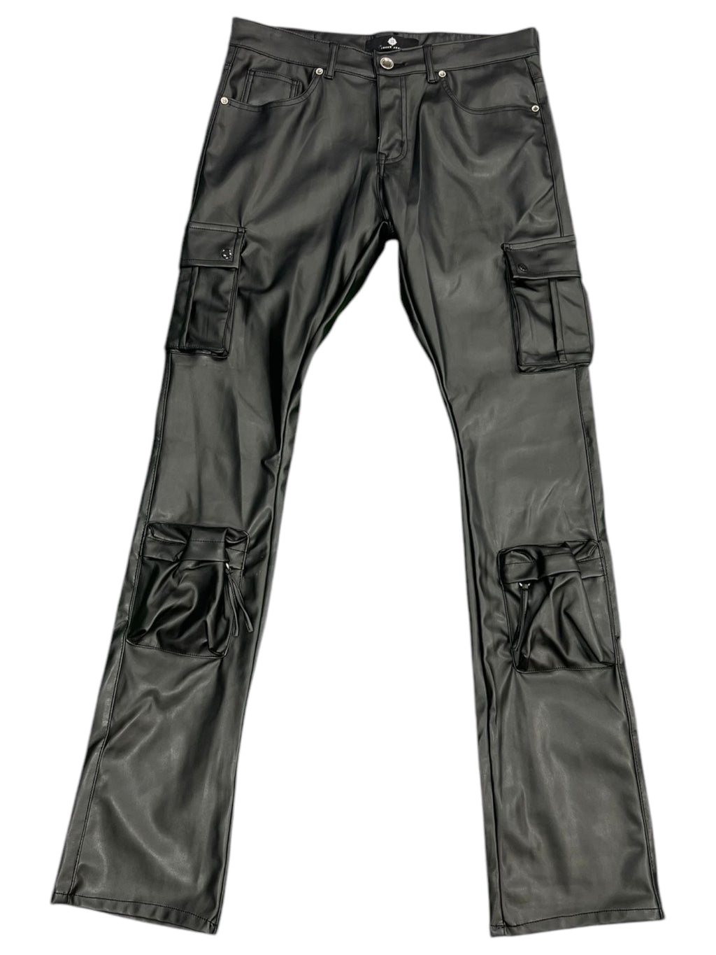 Focused Leather Stacked Pants