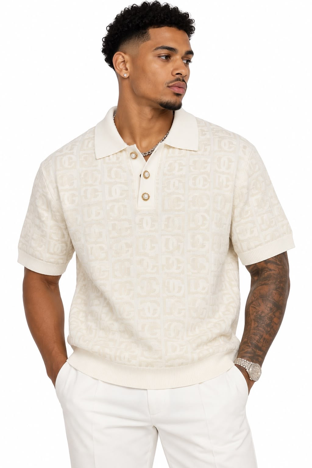 D&G White Pearl Polo