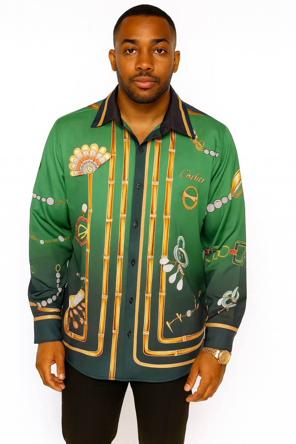 C a s a b l a n c a jewel long sleeve button up
