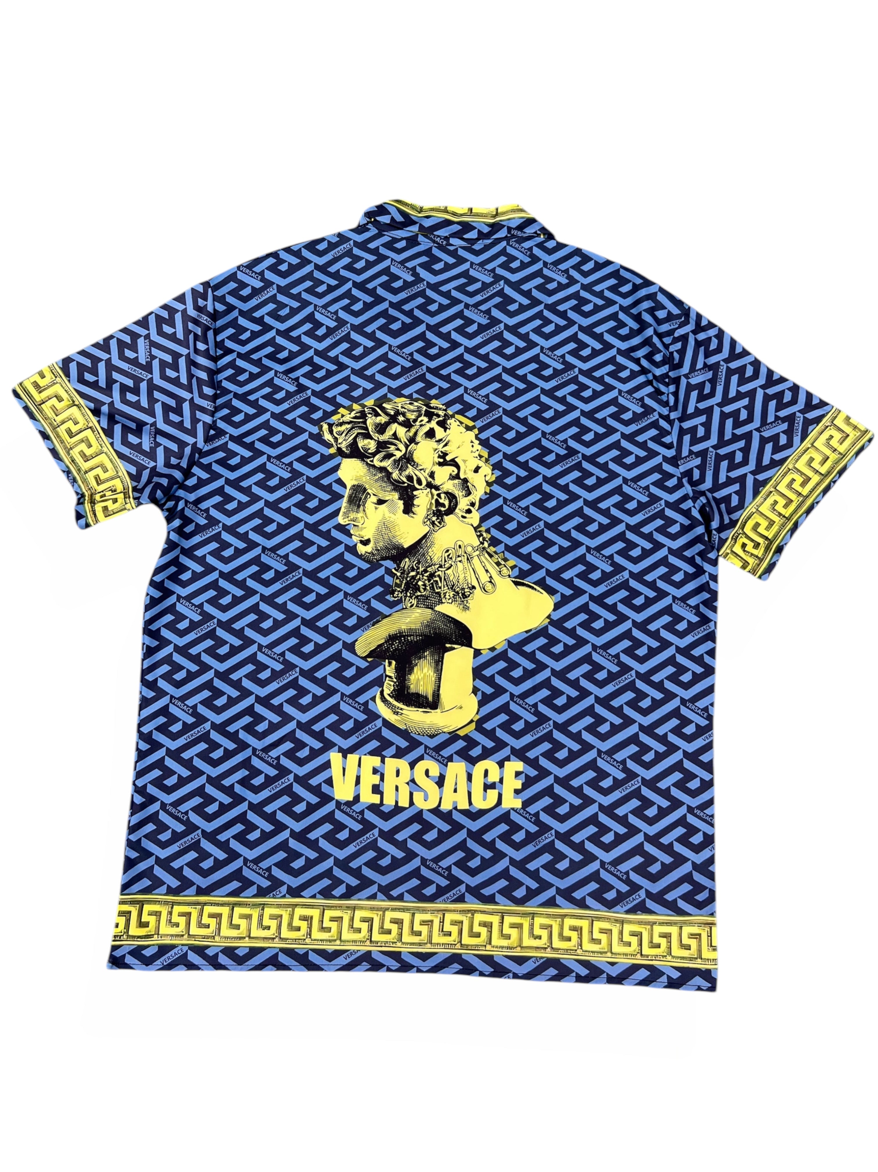 Versace Blue/Green Button Up