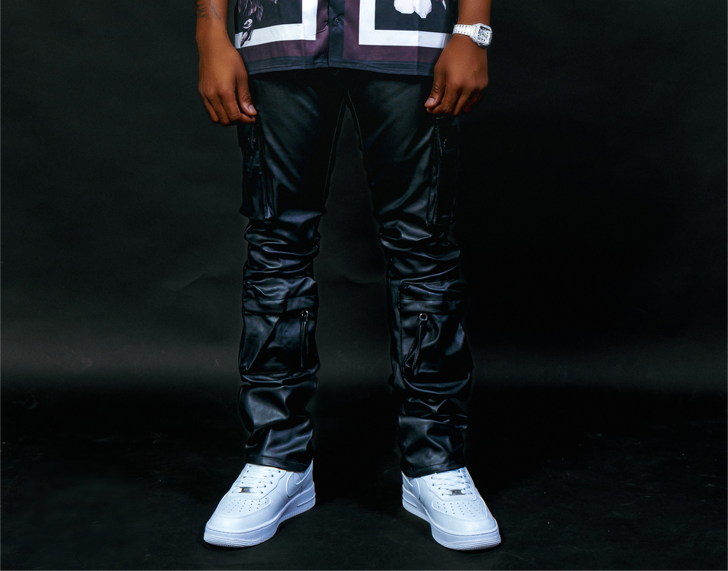 Focused Leather Stacked Pants