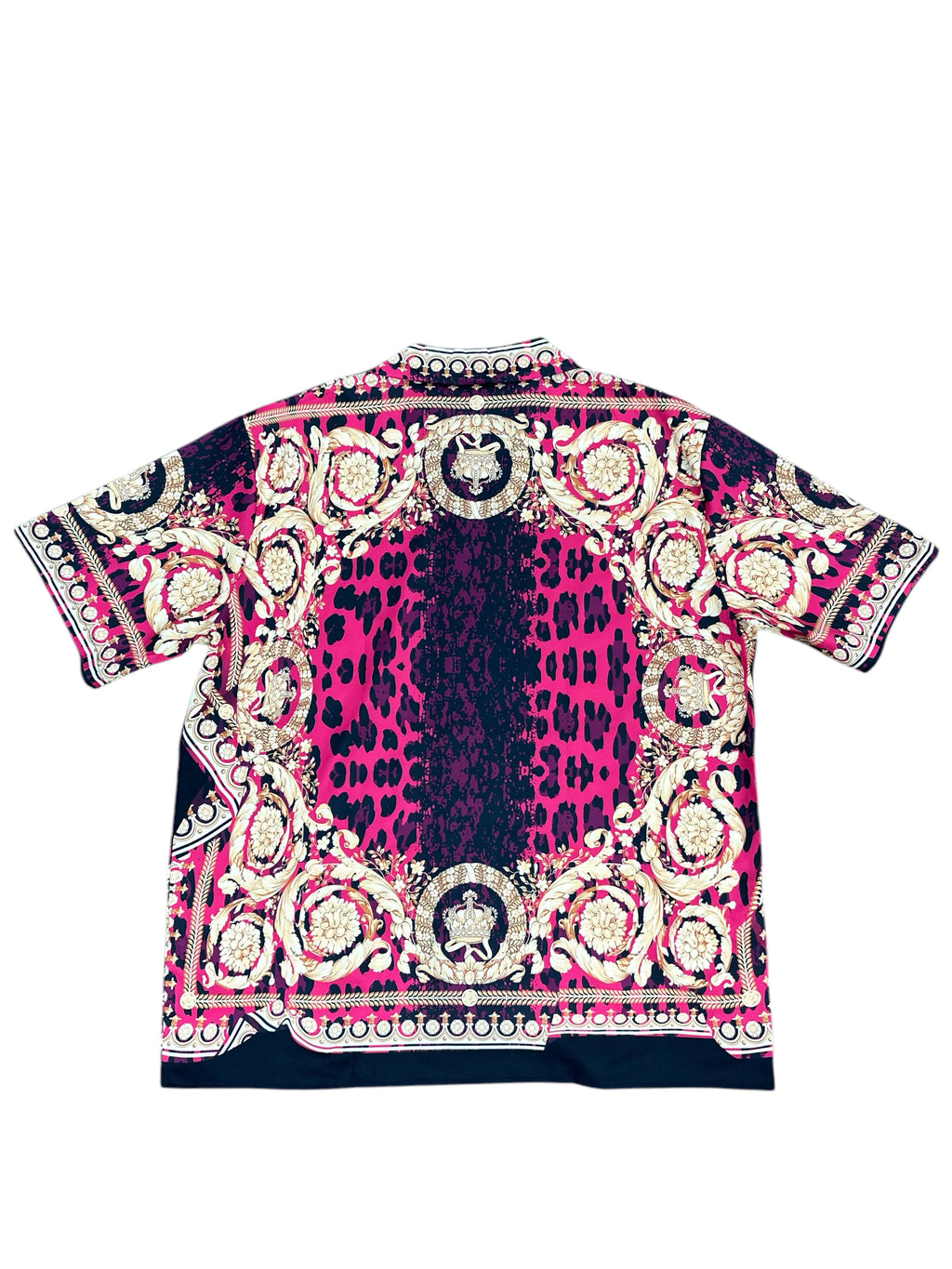 V e r s a c e cheetah short sleeve button up