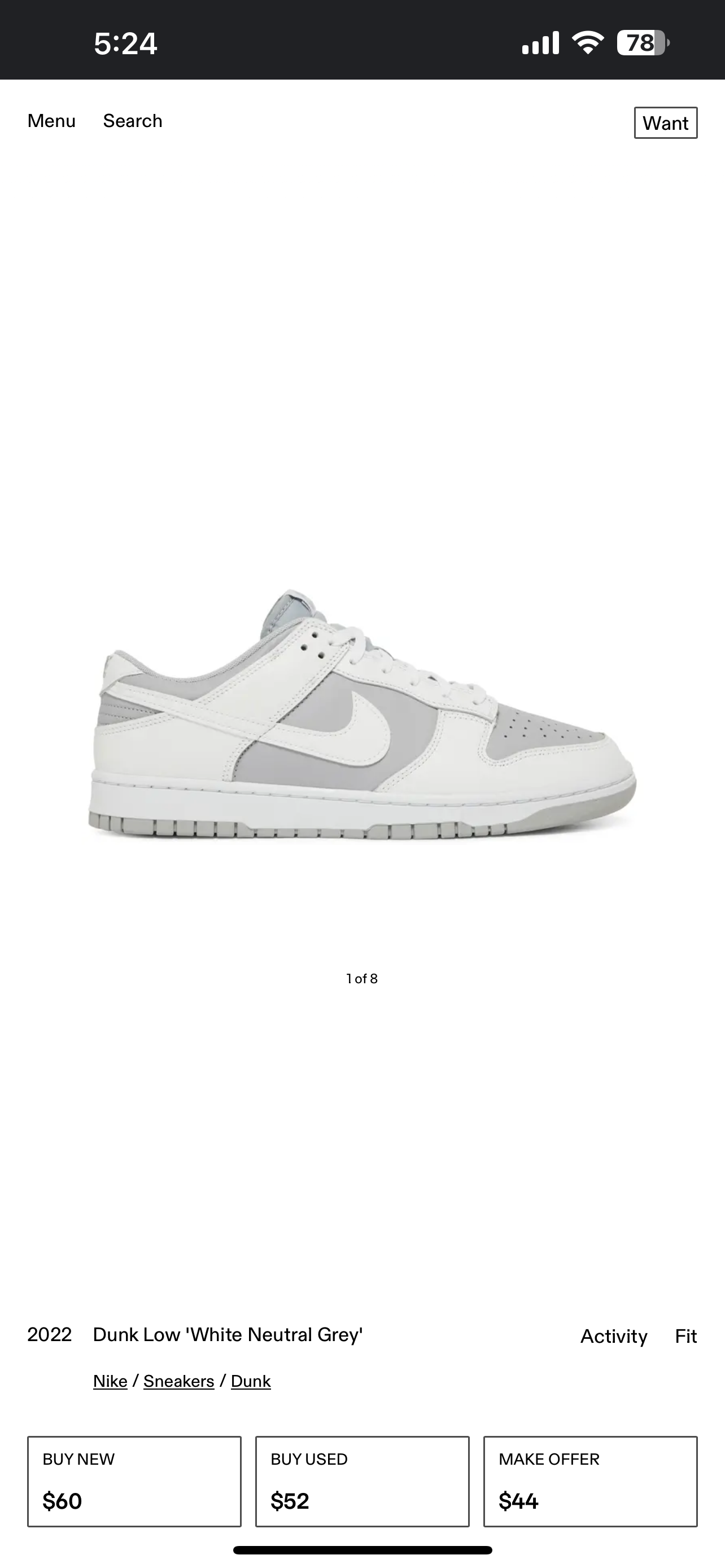 Dunk Low ‘White Neutral Grey’