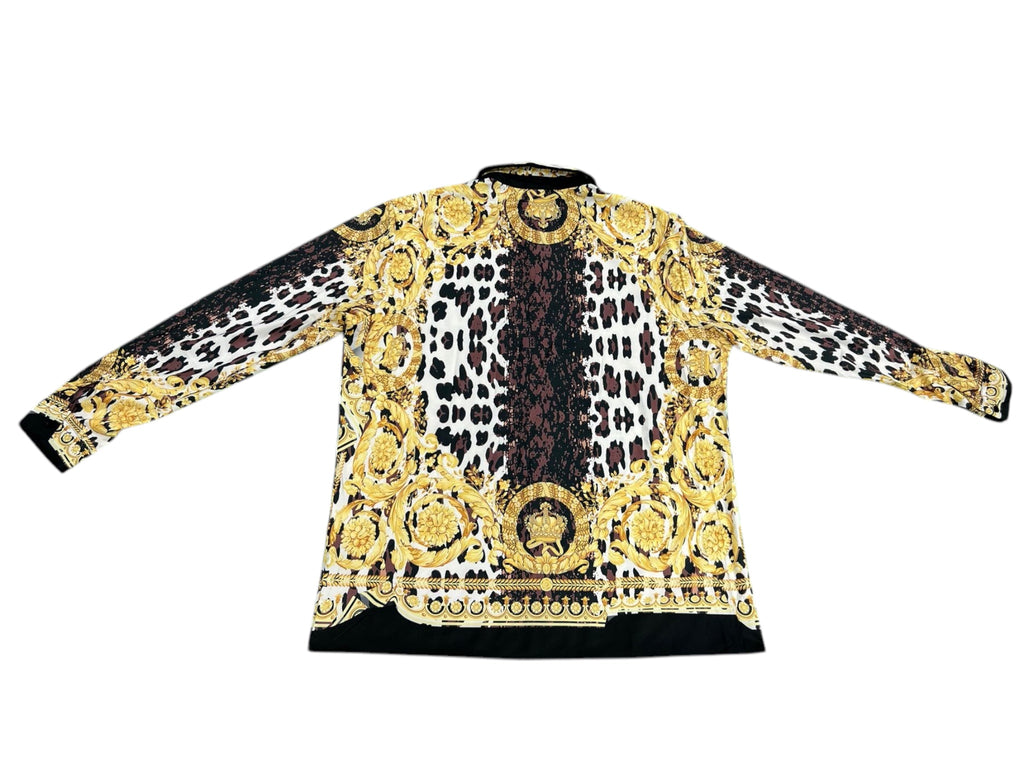 V e r s a c e cheetah long sleeve button up