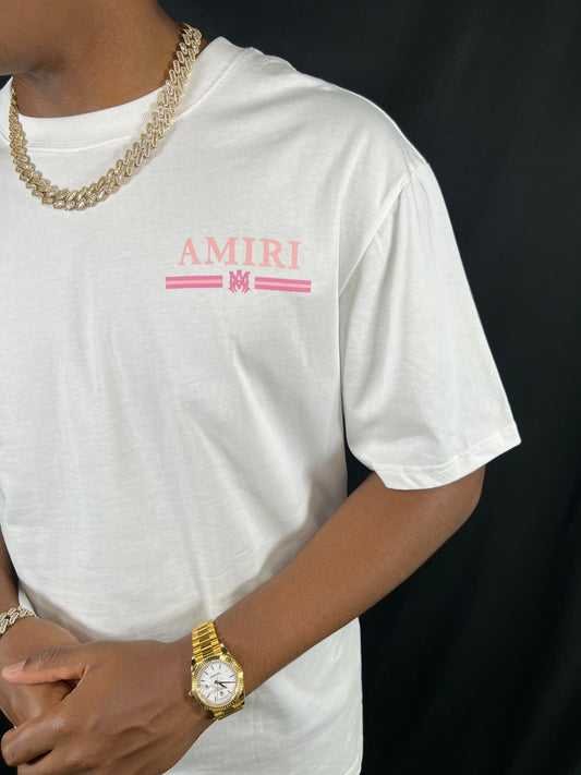 Pink Writing Amiri T-Shirt