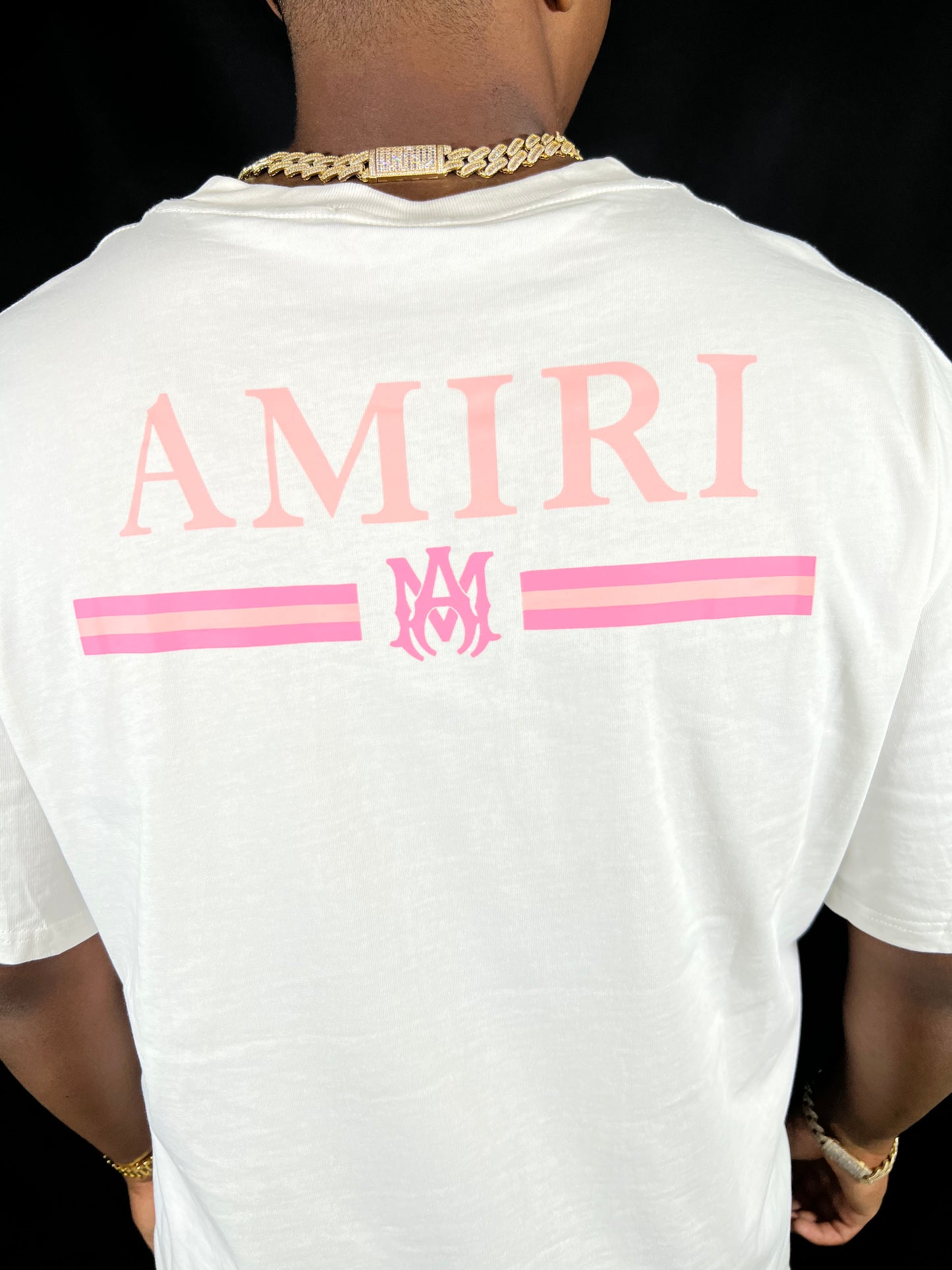 Pink Writing Amiri T-Shirt
