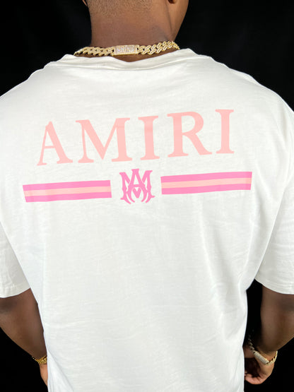 Pink Writing Amiri T-Shirt