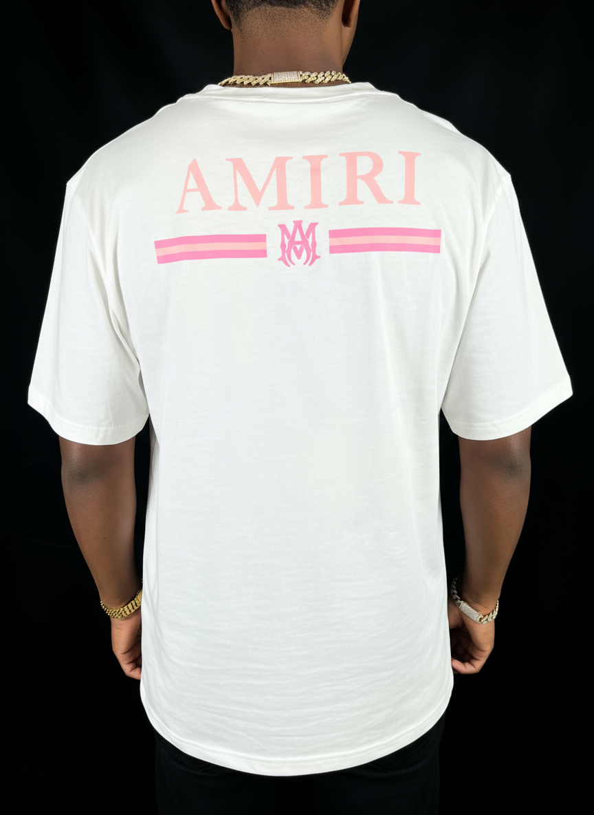 Pink Writing Amiri T-Shirt