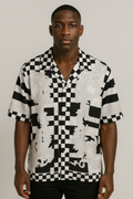 Versace Roman Checker Button Up 522
