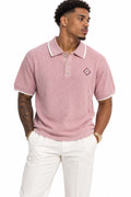 Casablanca Blush Diamond Knit Polo