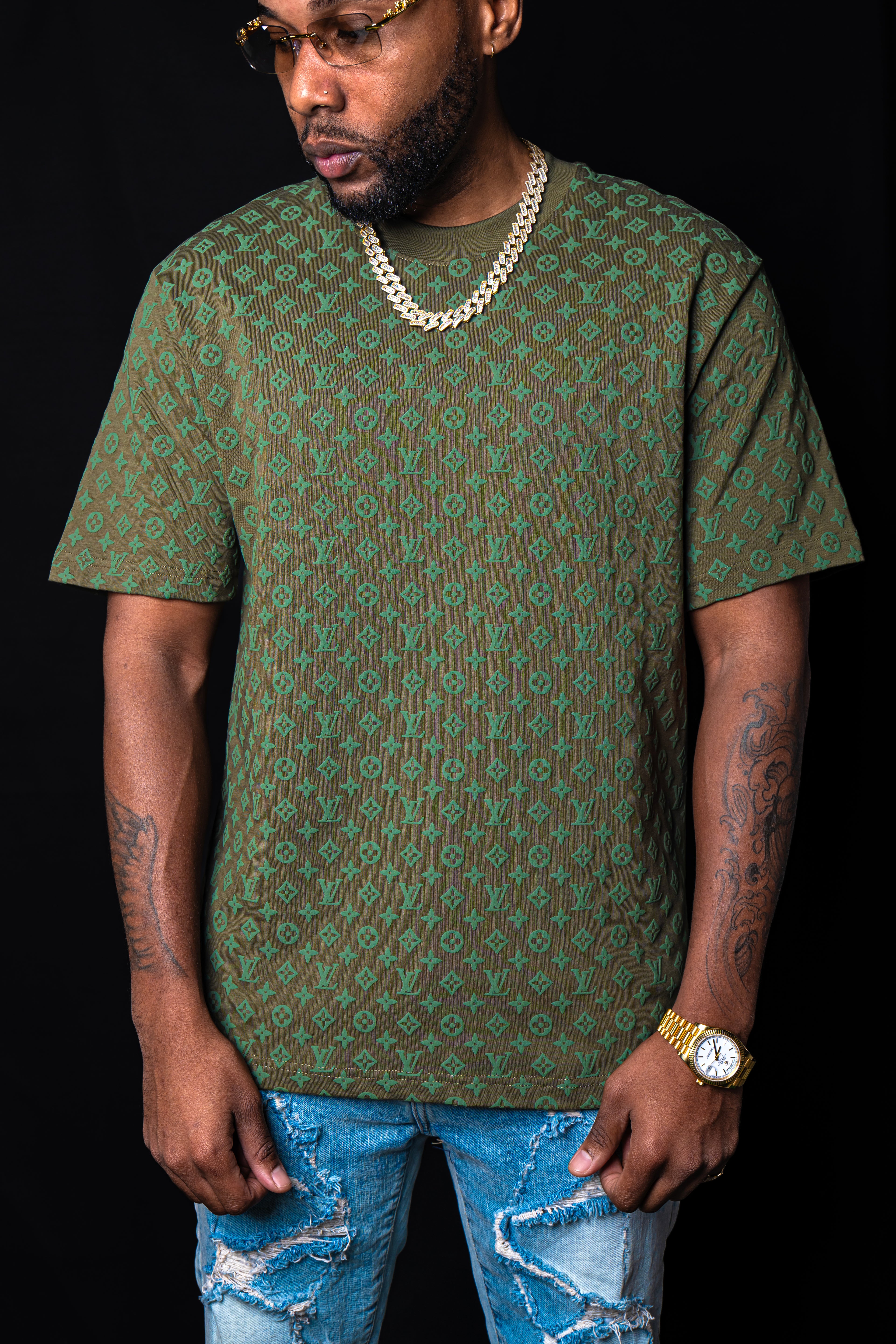 Olive green LV Monogram Shirt 612
