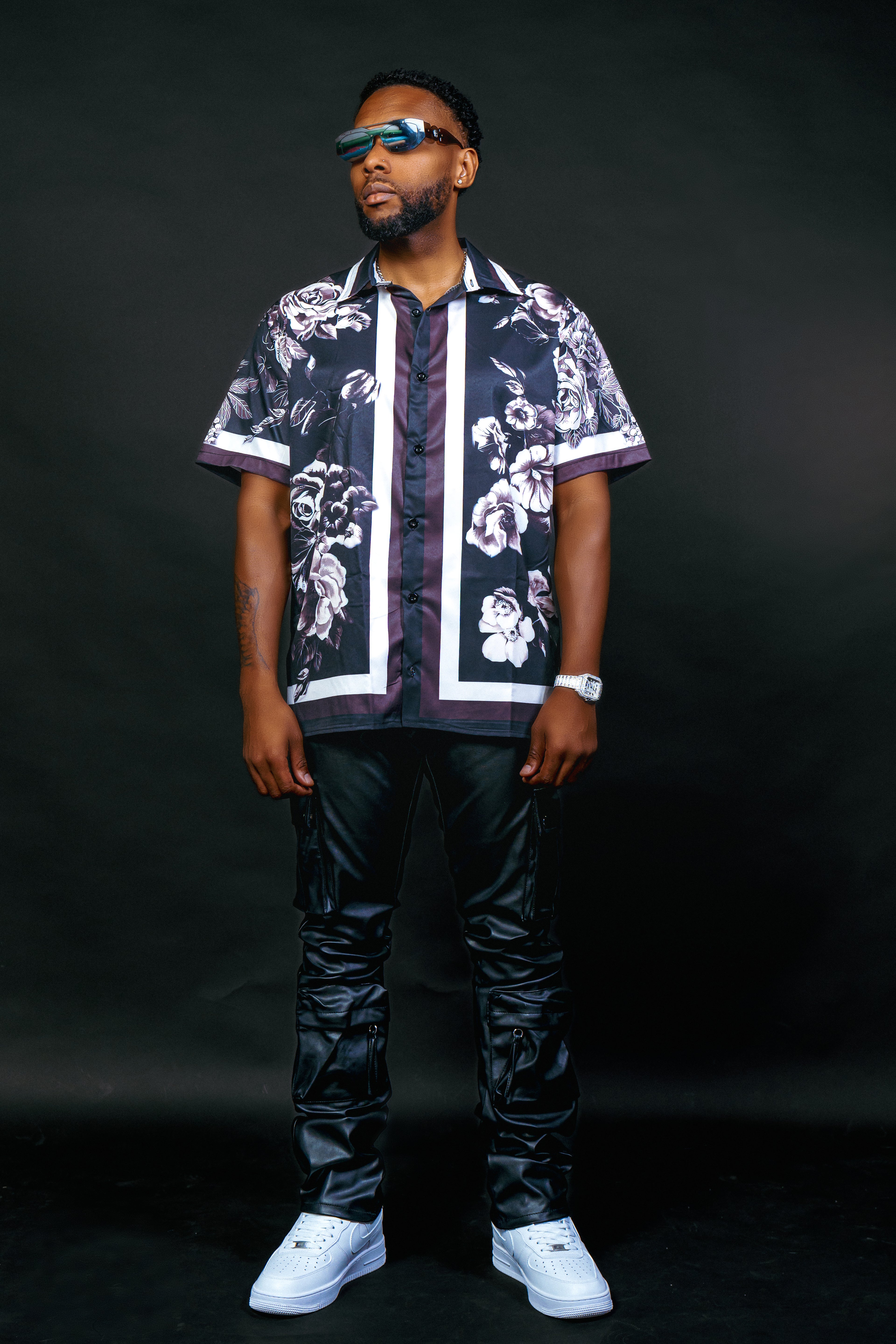 D & G Rose Flower Button Up