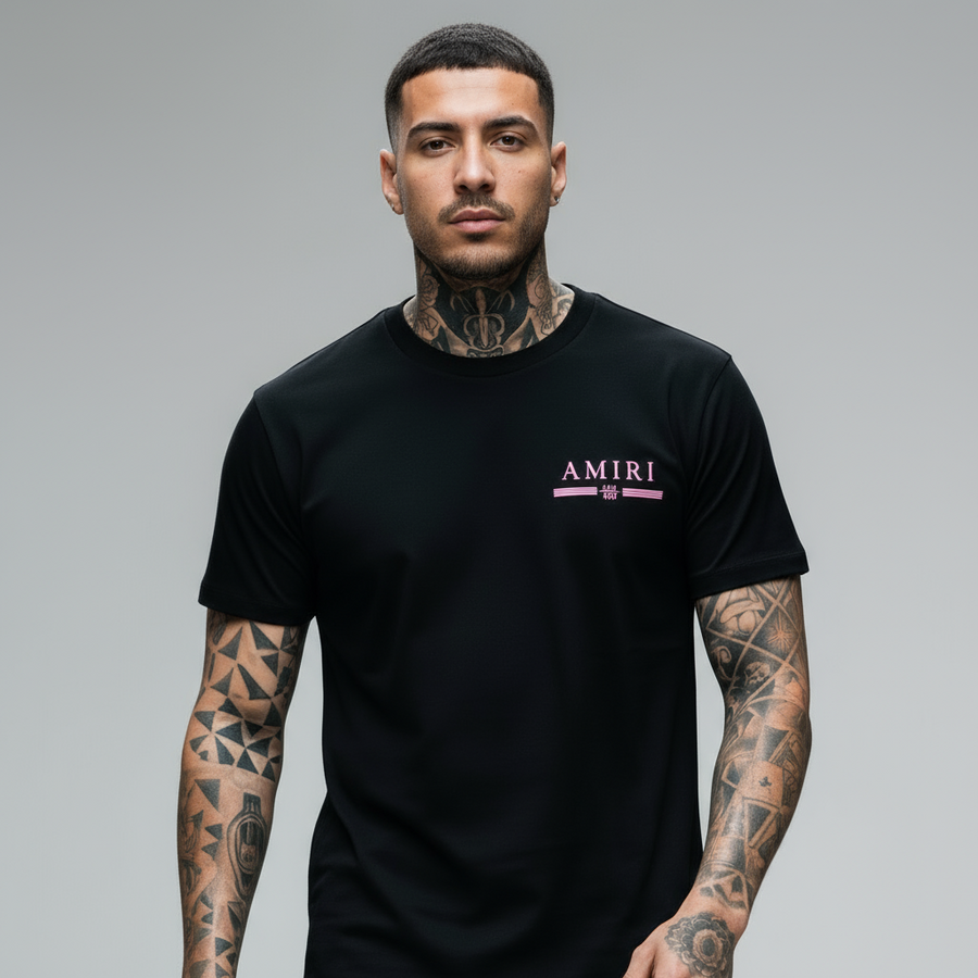 Pink Writing Amiri T-Shirt