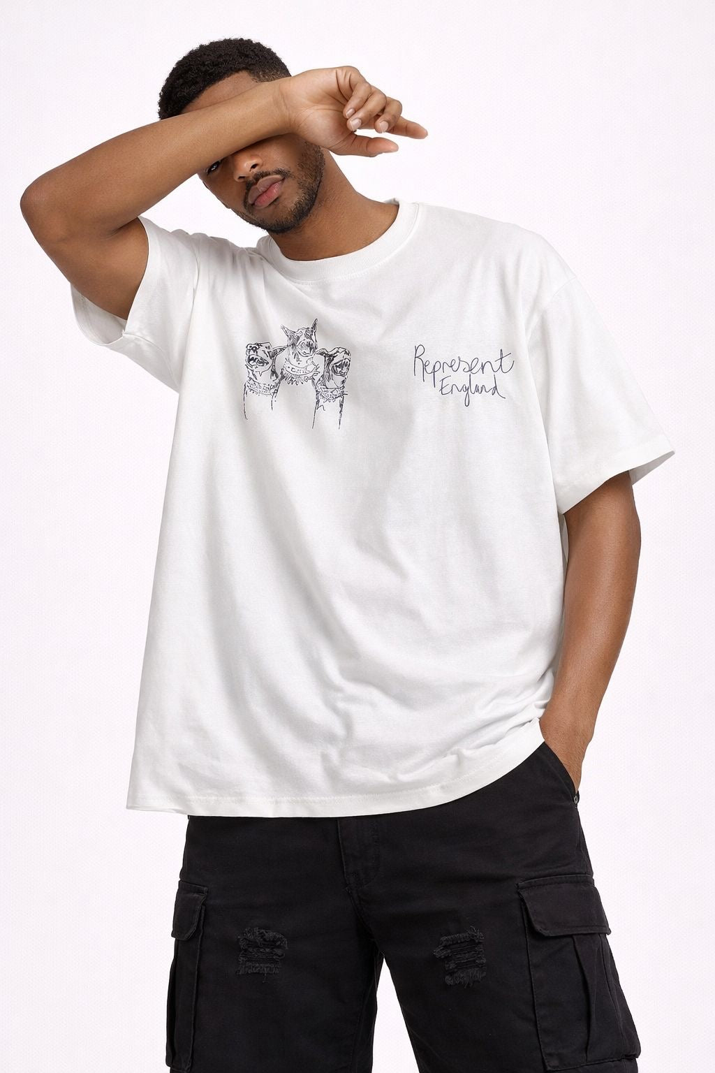 Represent Bull dog  white Tshirt