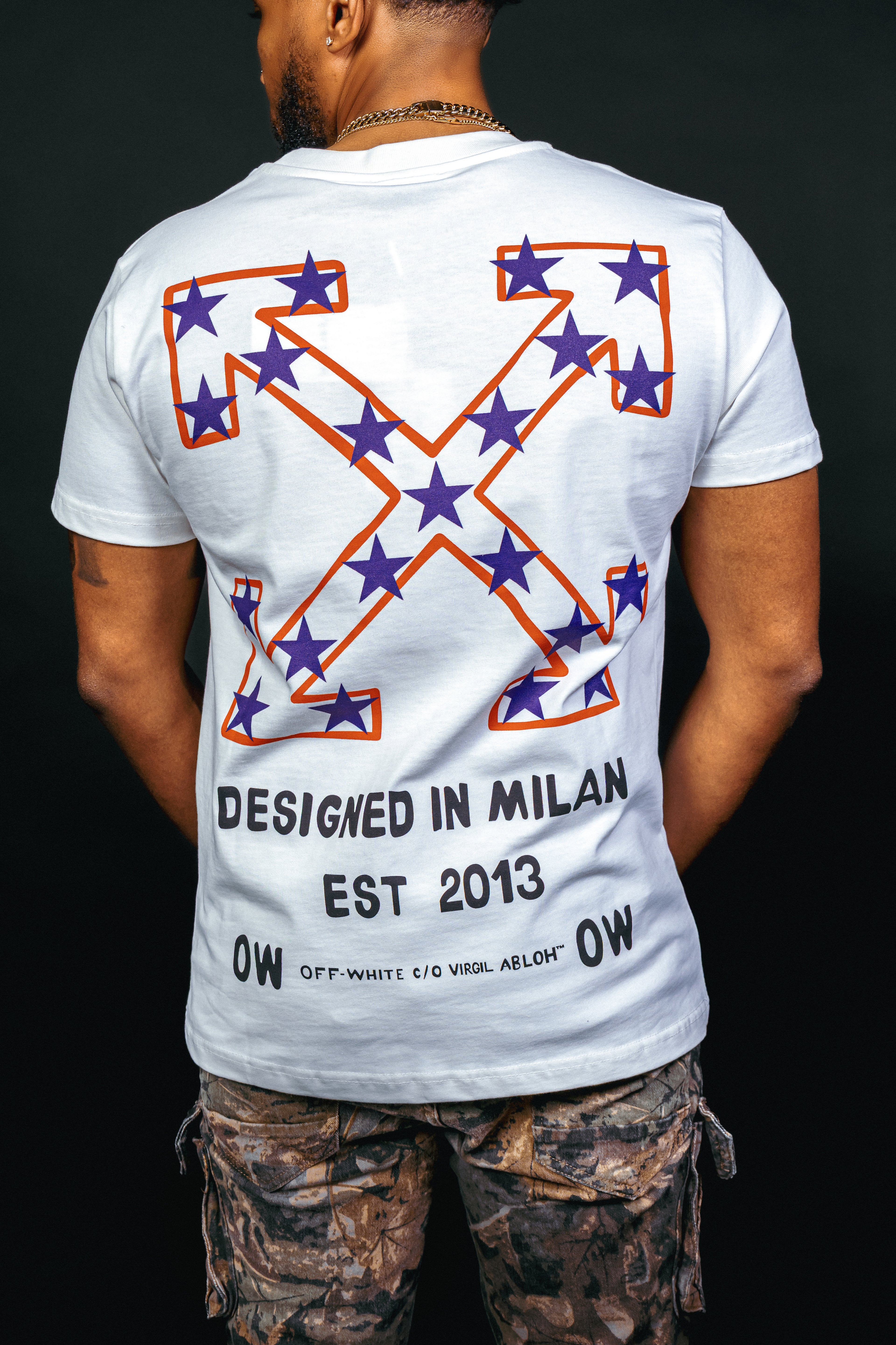 Off White Star Arrow Design in Milan white ,orange