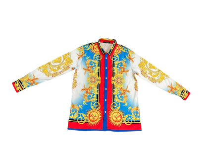 V e r s a c e fire sun long sleeve button up