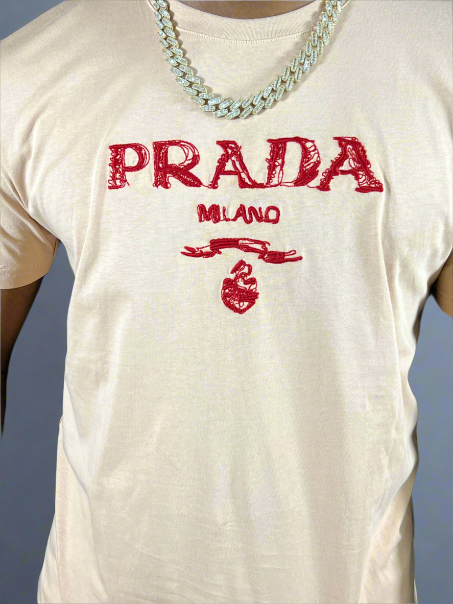 Prada Milano Embroider T-SHIRTl