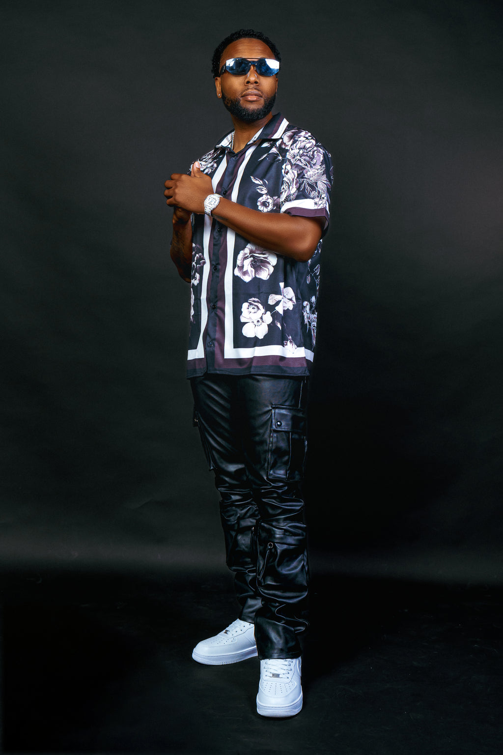 D & G Rose Flower Button Up