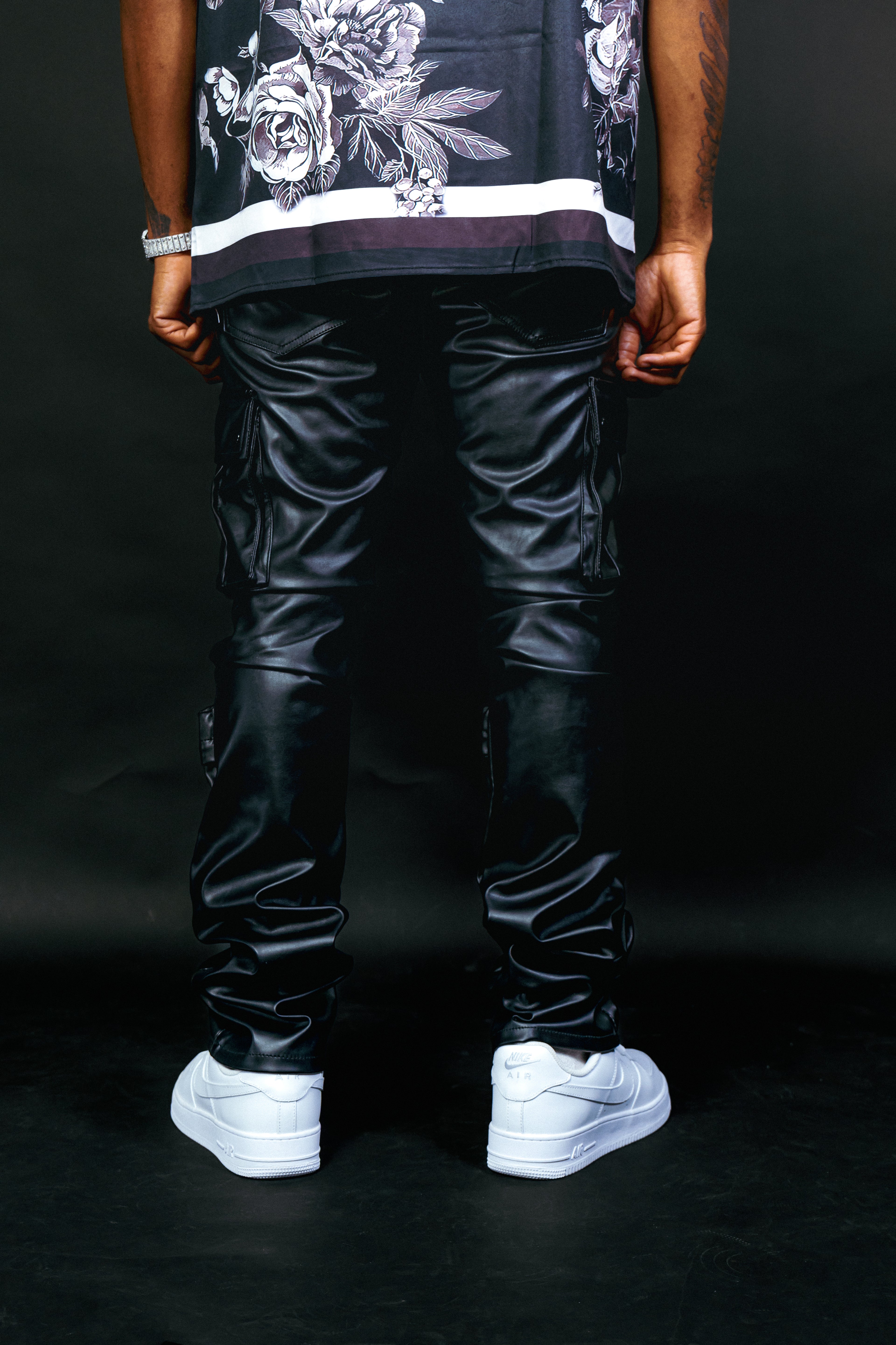 Focused Leather Stacked Pants