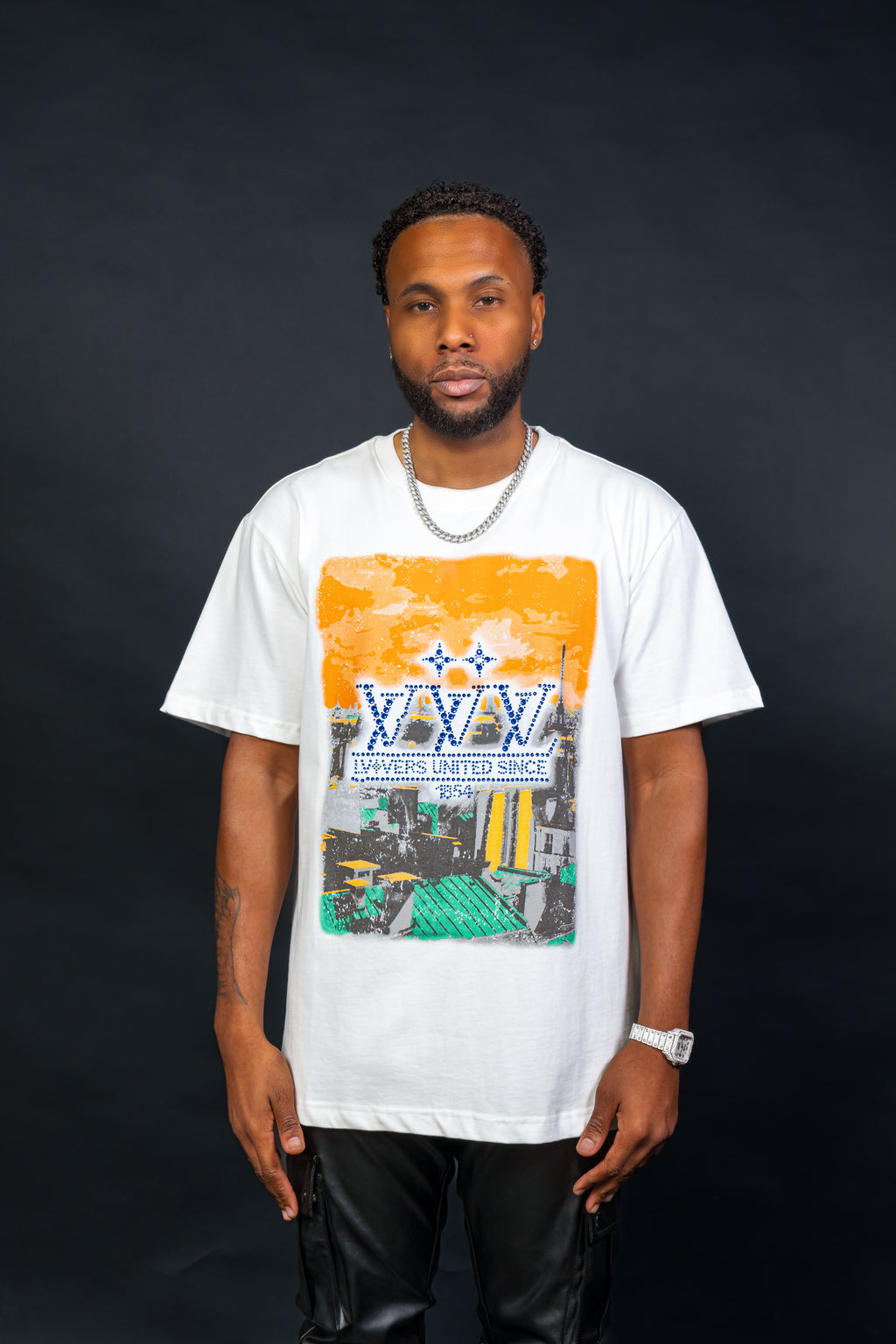 LV United since 1854 Blue Rhinestone