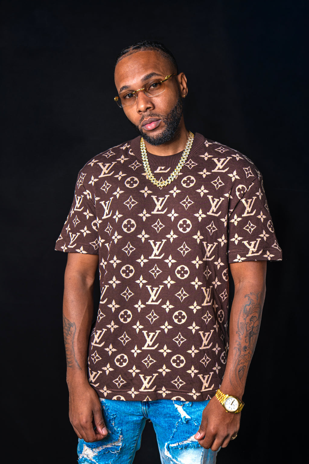 LV Chocolate Monogram Shirt