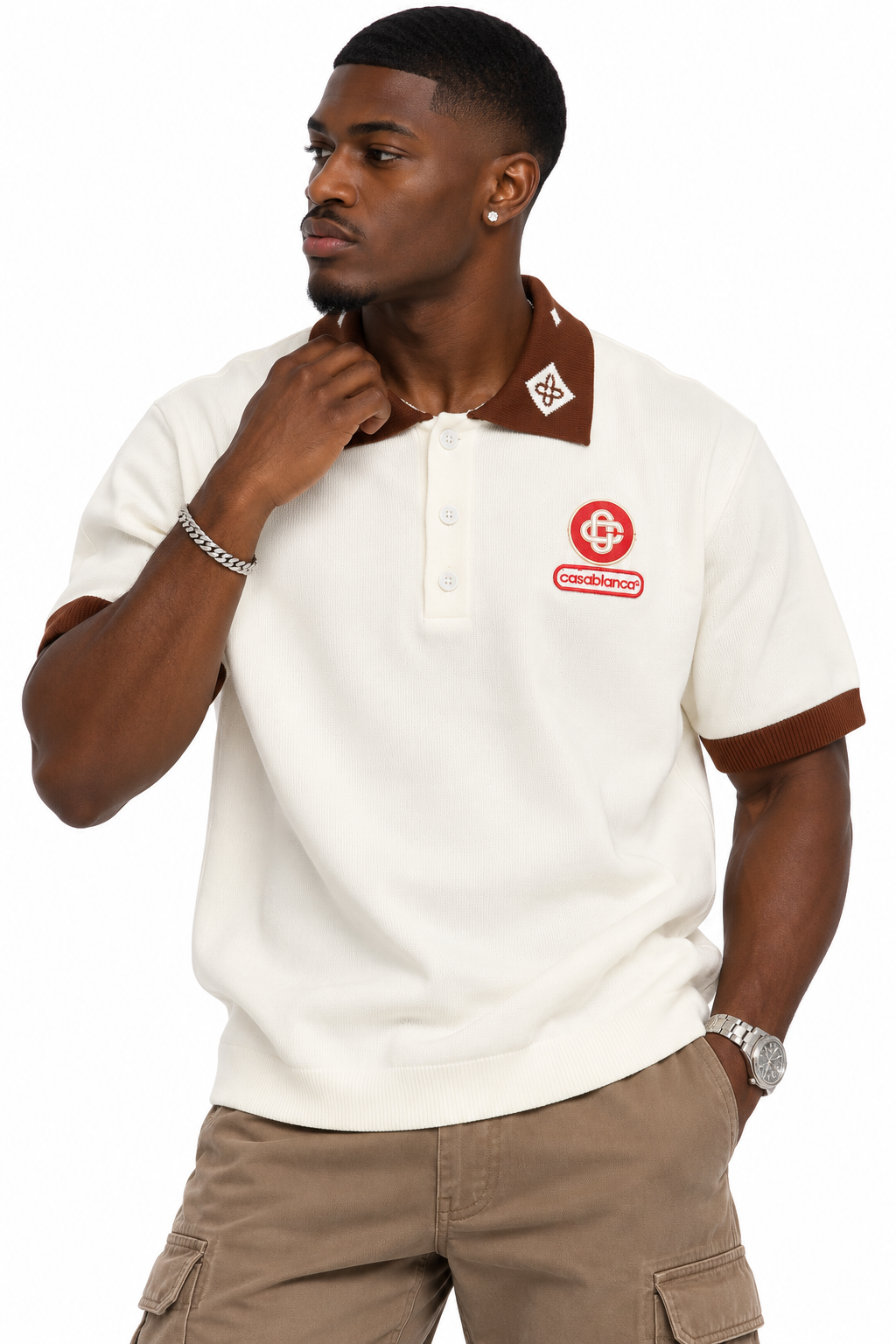 Casablanca Fudge Knit Polo