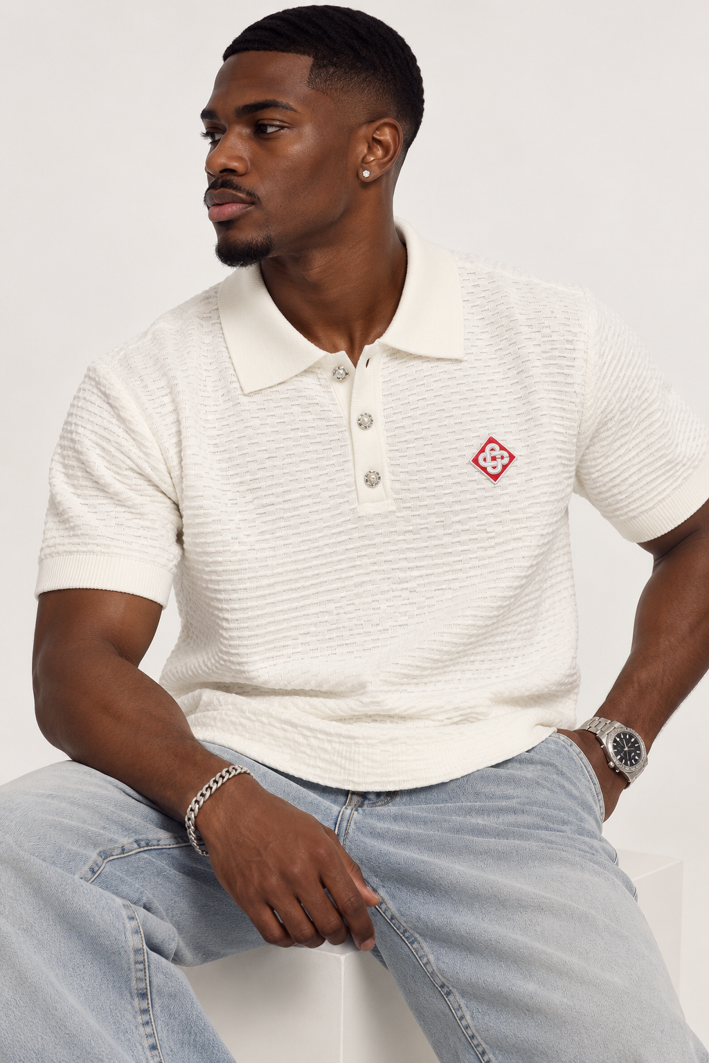 Casablanca Pearl Knit Polo