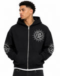 Mixed emotion rhinestone hoodie