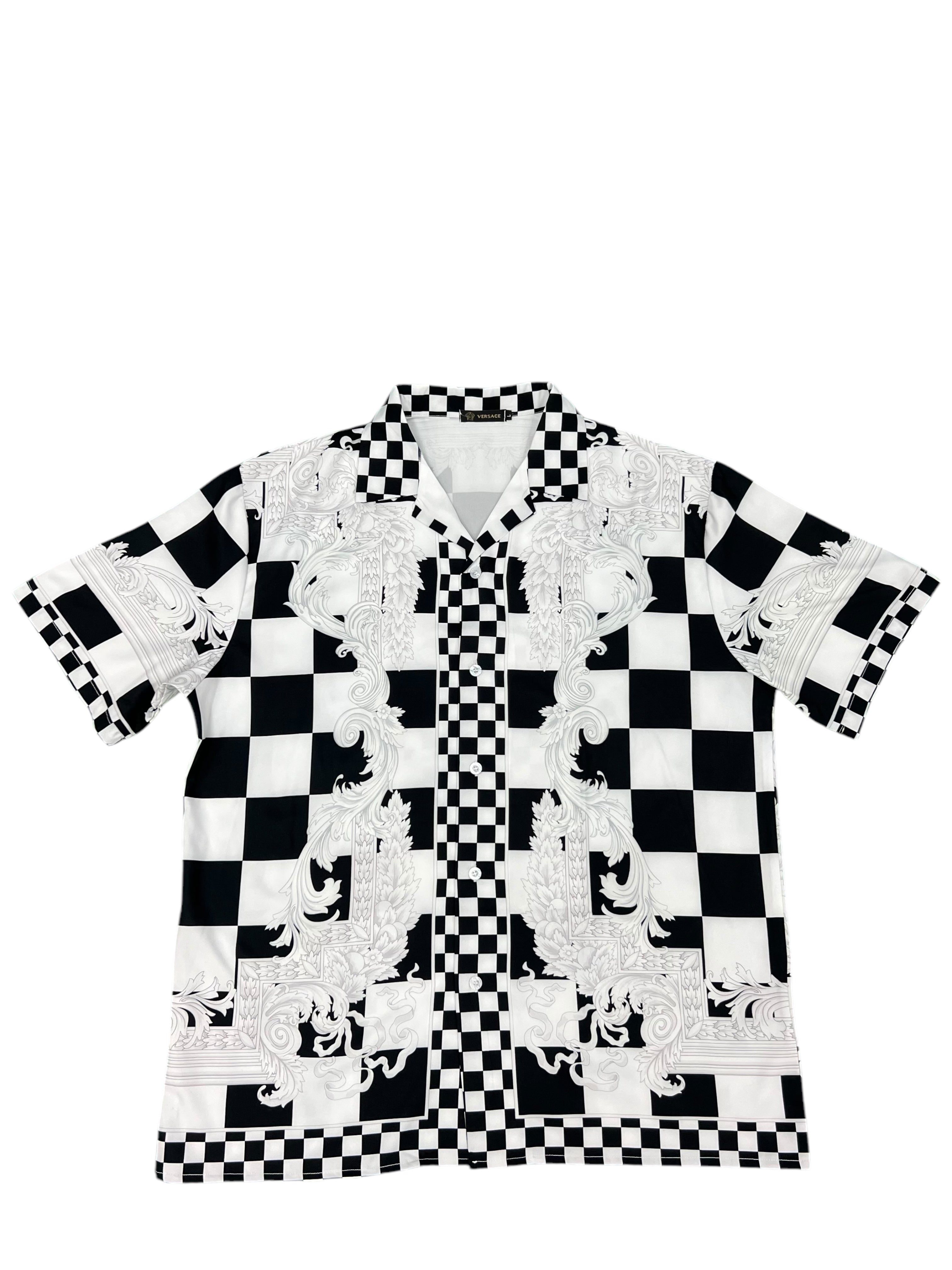 Versace Roman Checker Button Up 522